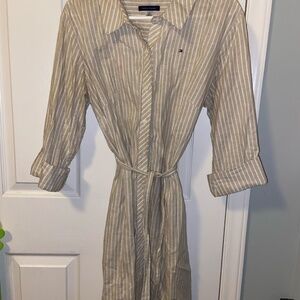 Striped Tommy Hilfiger Button-Up Dress